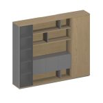 Шкаф комбинированный правый с подсветкой дуб грейдж