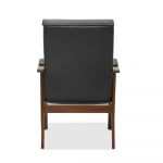 Кресло посетителя Империя H W чёрная NL01/ дерево - орех гамильтон