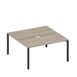 Спэйс+ | space+ рабочая станция на металлокаркасе, столешницы с вырезом (2*160) а1 чр 178.2 вл