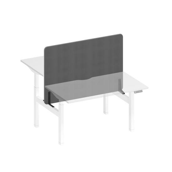 Экран настольный фронтальный тканевый с мягким наполнителем серый (Bahama Grey) / черный гладкий