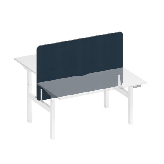 Экран настольный фронтальный тканевый с мягким наполнителем синий (Bahama Denim) / белый гладкий