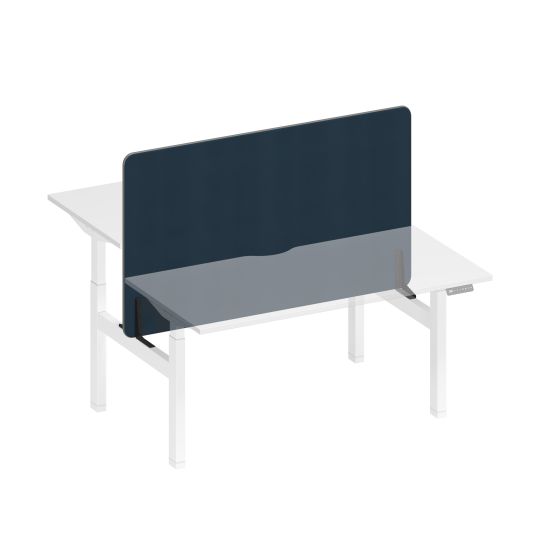 Экран настольный фронтальный тканевый с мягким наполнителем синий (Bahama Denim) / черный гладкий