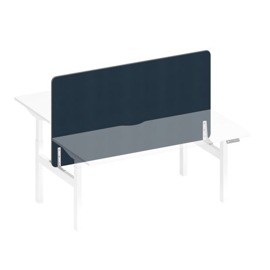 Экран настольный фронтальный тканевый с мягким наполнителем синий (Bahama Denim) / белый гладкий