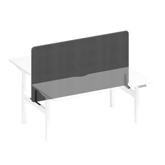 Экран настольный фронтальный тканевый серый (Bahama Grey) / черный гладкий